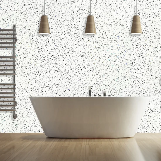 Zest White diamond 1m Spark Gloss Shower Wall Panel