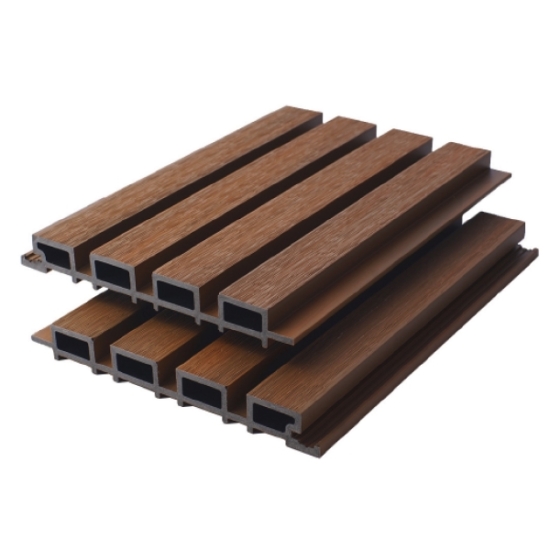 Triton Storm Slatted Cladding in Golden Teak