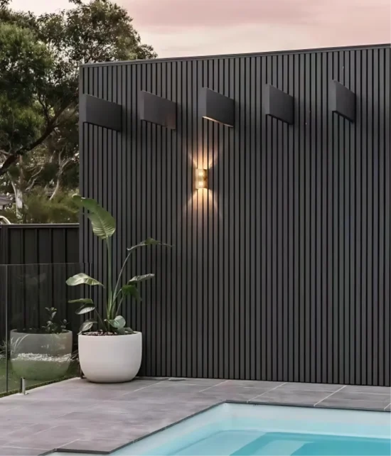 Triton Storm Slatted Cladding Installed In Garden